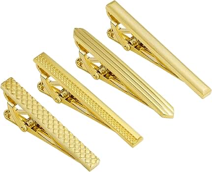 4Pairs Tie Clip Tie Bar and Tie Pin Clip for Regular Ties